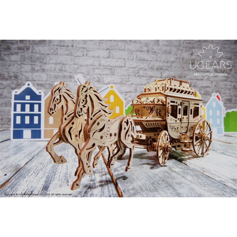 Ugears Конструктор 3D пазл Почтовый дилижанс  70045